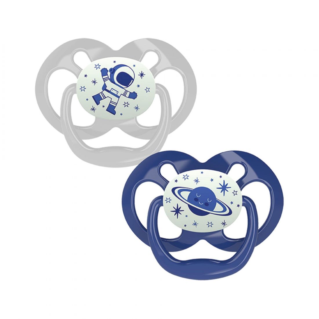 Dr.Brown's  Advantage Pacifier - Stage 2, Glow in the Dark - Blue 2-Pack 6-18Μ