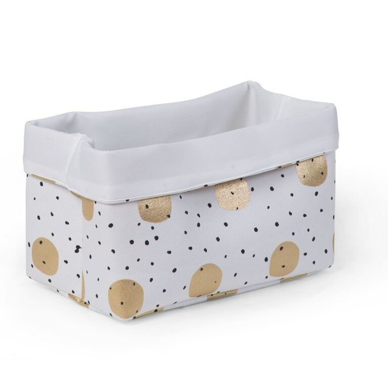 Childhome Canvas Box Foldable 32*20*20 White Gold Dots
