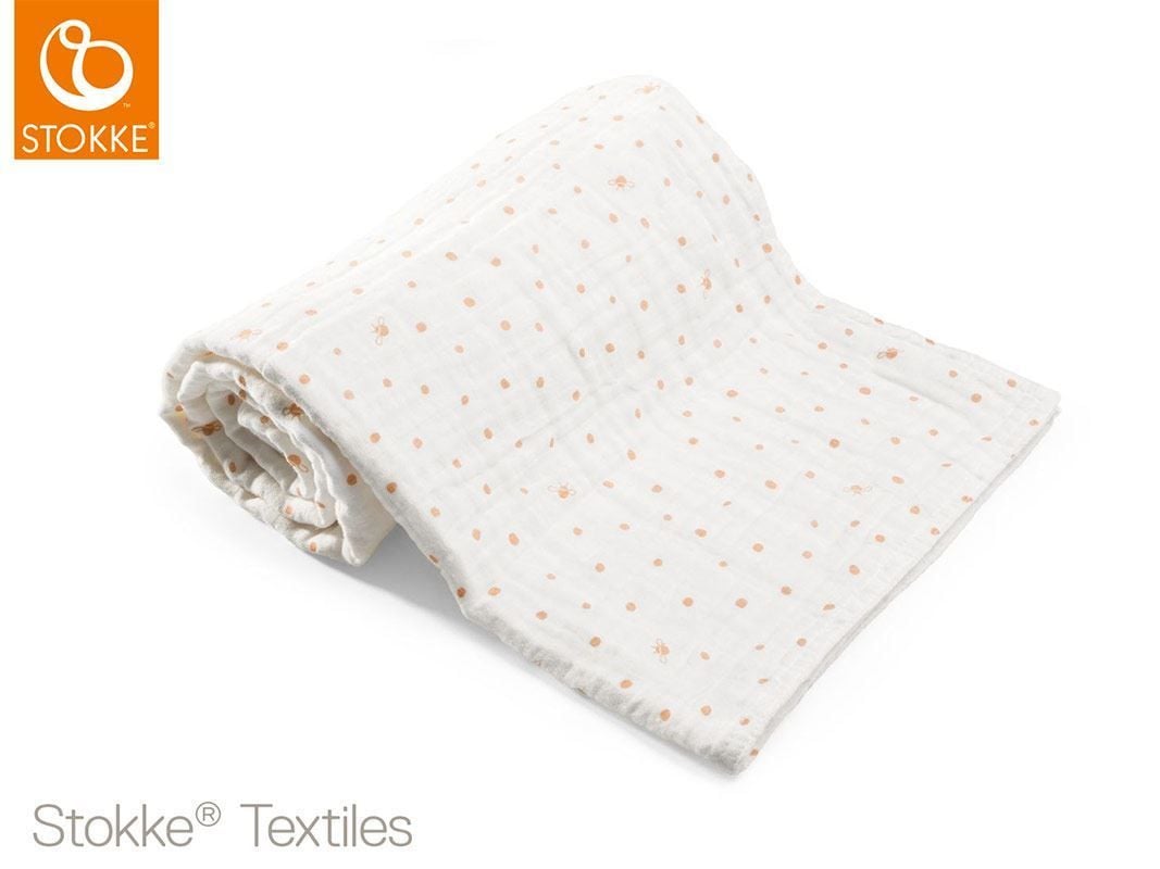 Stokke Baby Muslin Blanket Organic Cotton 100*100cm Coral Bee
