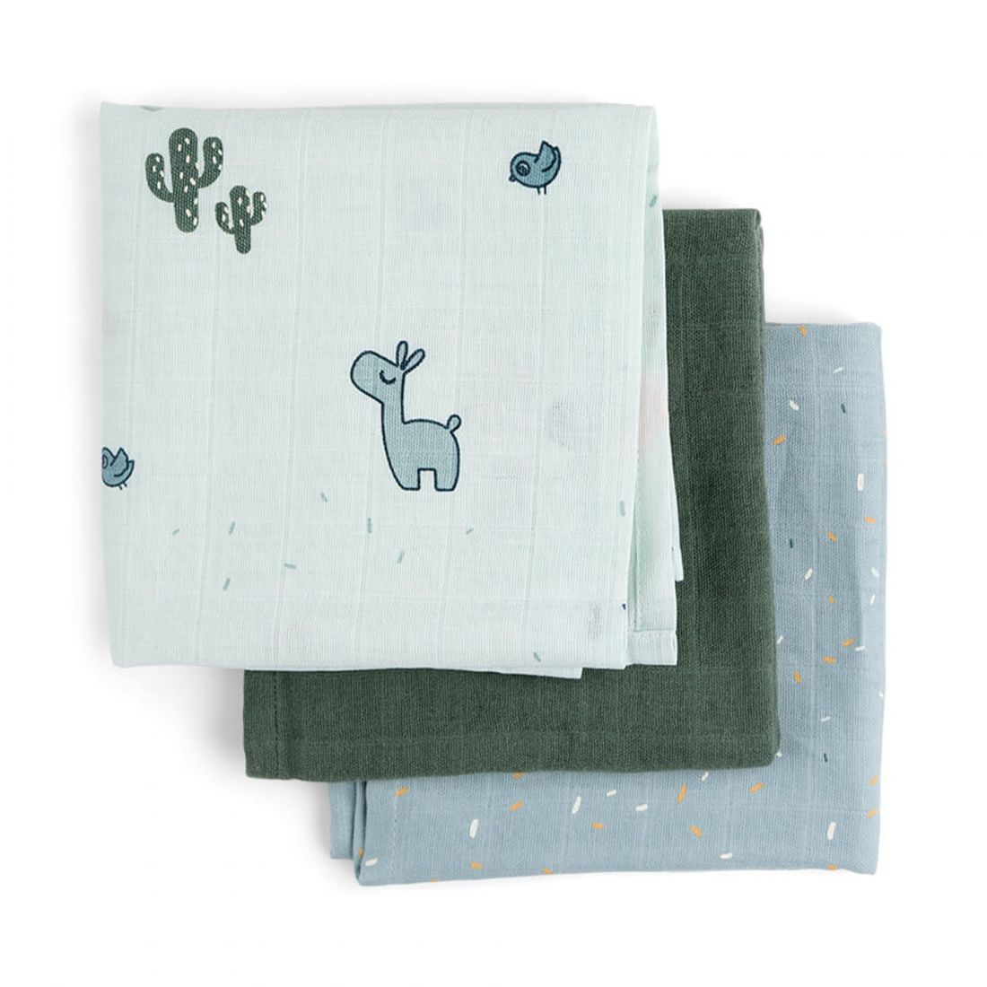 Done By Deer Baby Burp Cloth 3-pack Lalee Blue