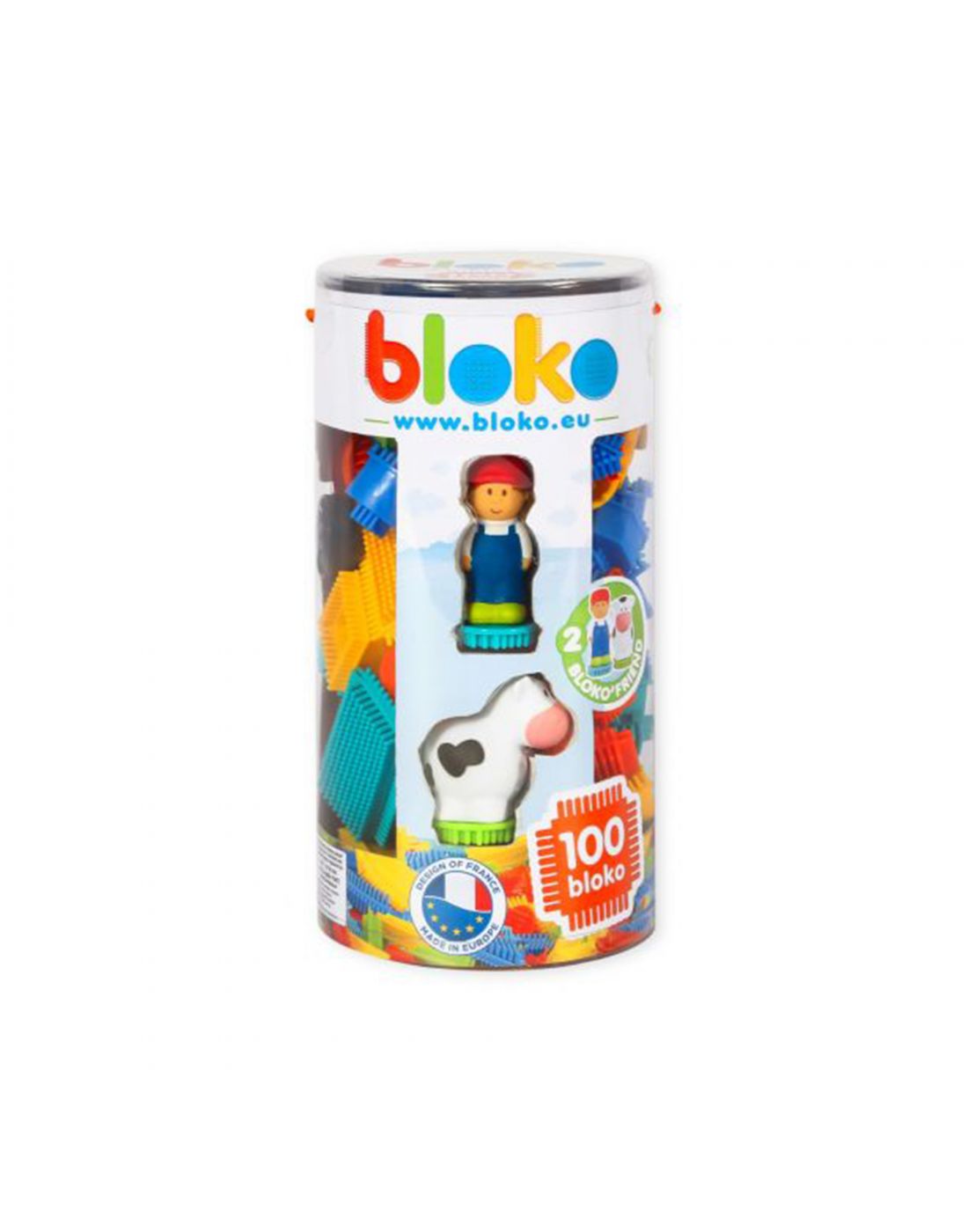 Imaginarium Kids Toy Tube 100 Bloco with 3D Farm Figurines
