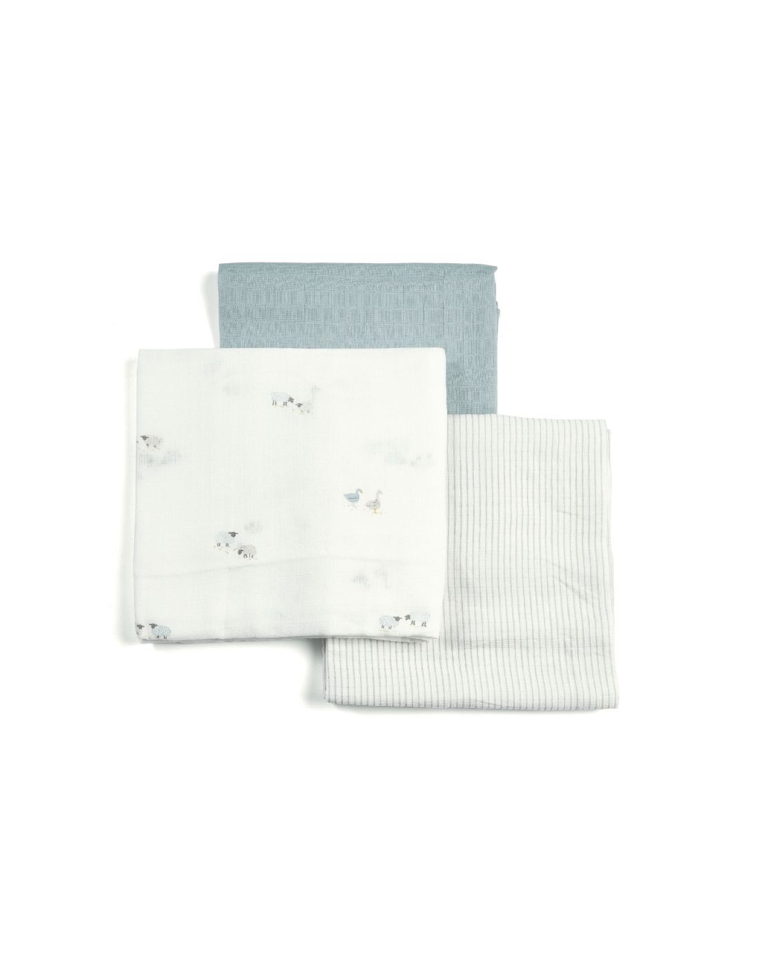 Mamas & Papas 3 Pack of Muslin Squares Welcome To The World Boy