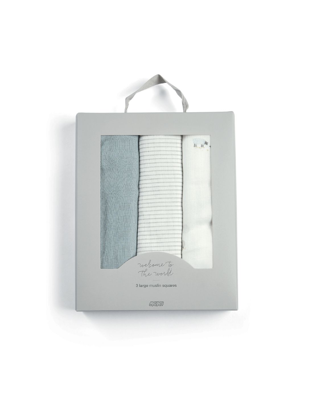 Mamas & Papas 3 Pack of Muslin Squares Welcome To The World Boy