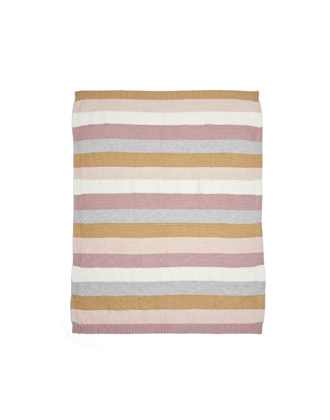 Mamas & Papas Knitted Blanket Small Multi stripe pink