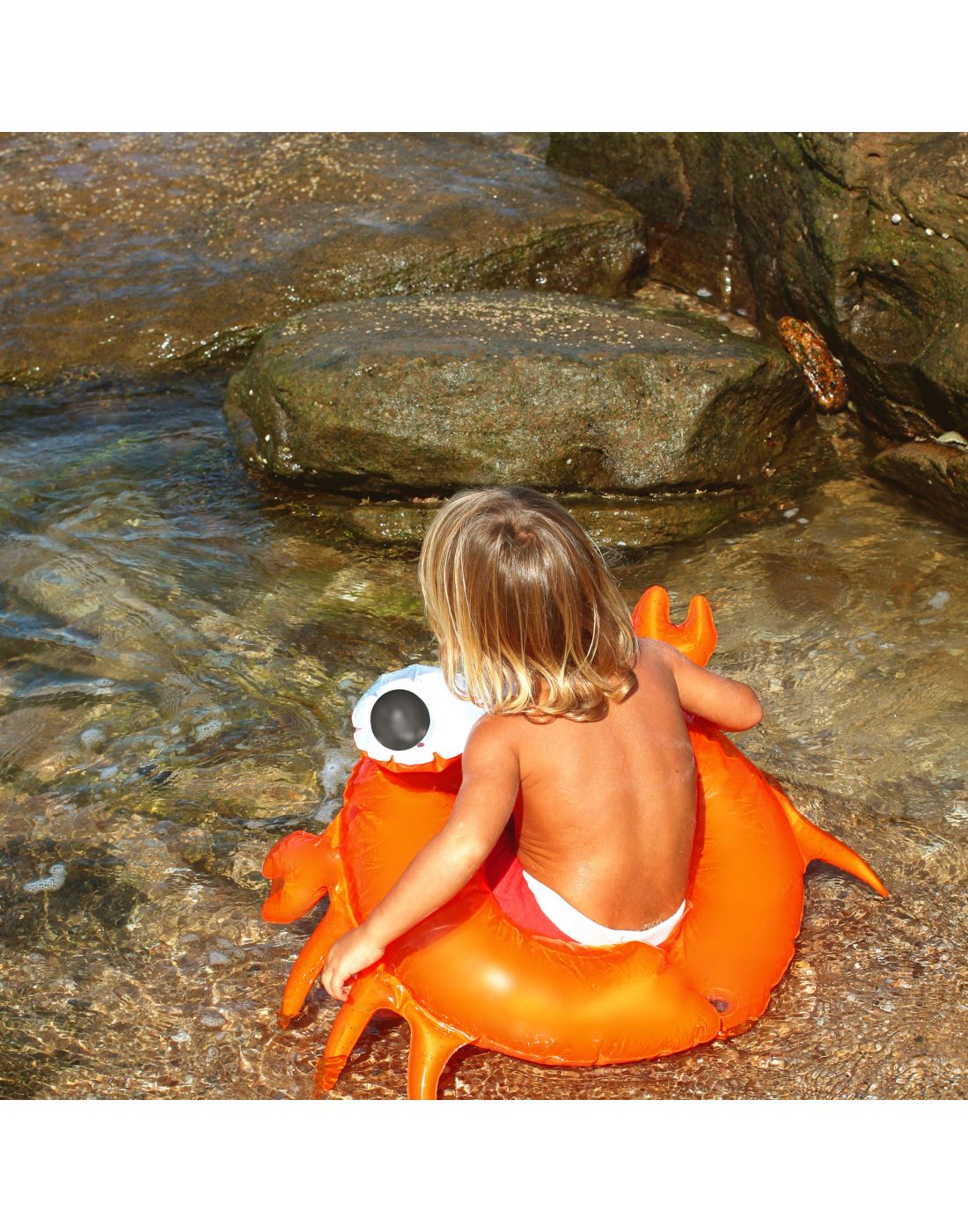 SunnyLife Pool Ring Sonny the Sea Creature Neon Orange