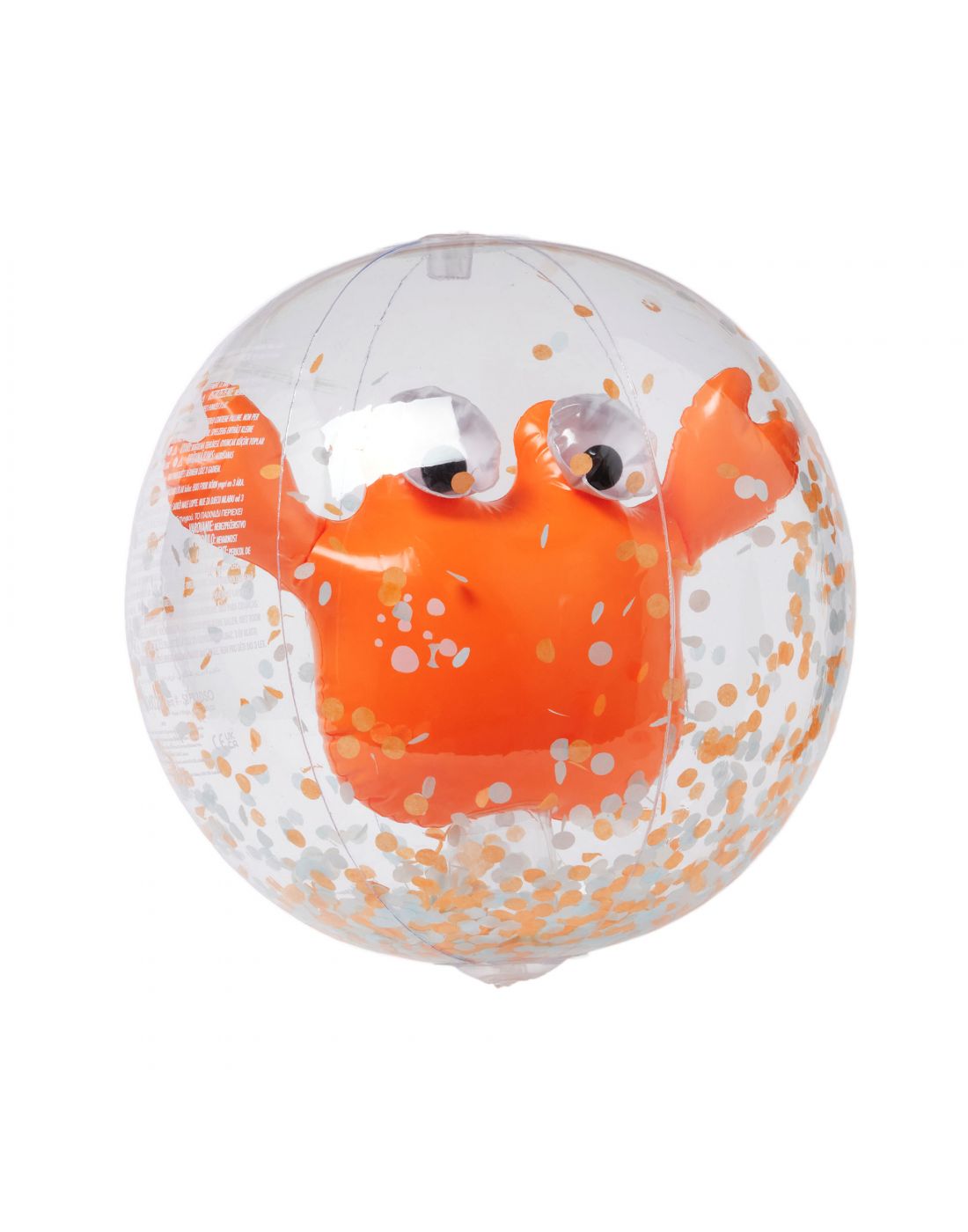 SunnyLife 3D Inflatable Beach Ball Sonny the Sea Creature Neon Orange