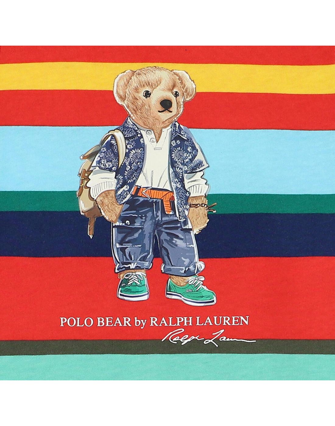 Polo Ralph Lauren Polo Baby Bear Striped Cotton Shortall