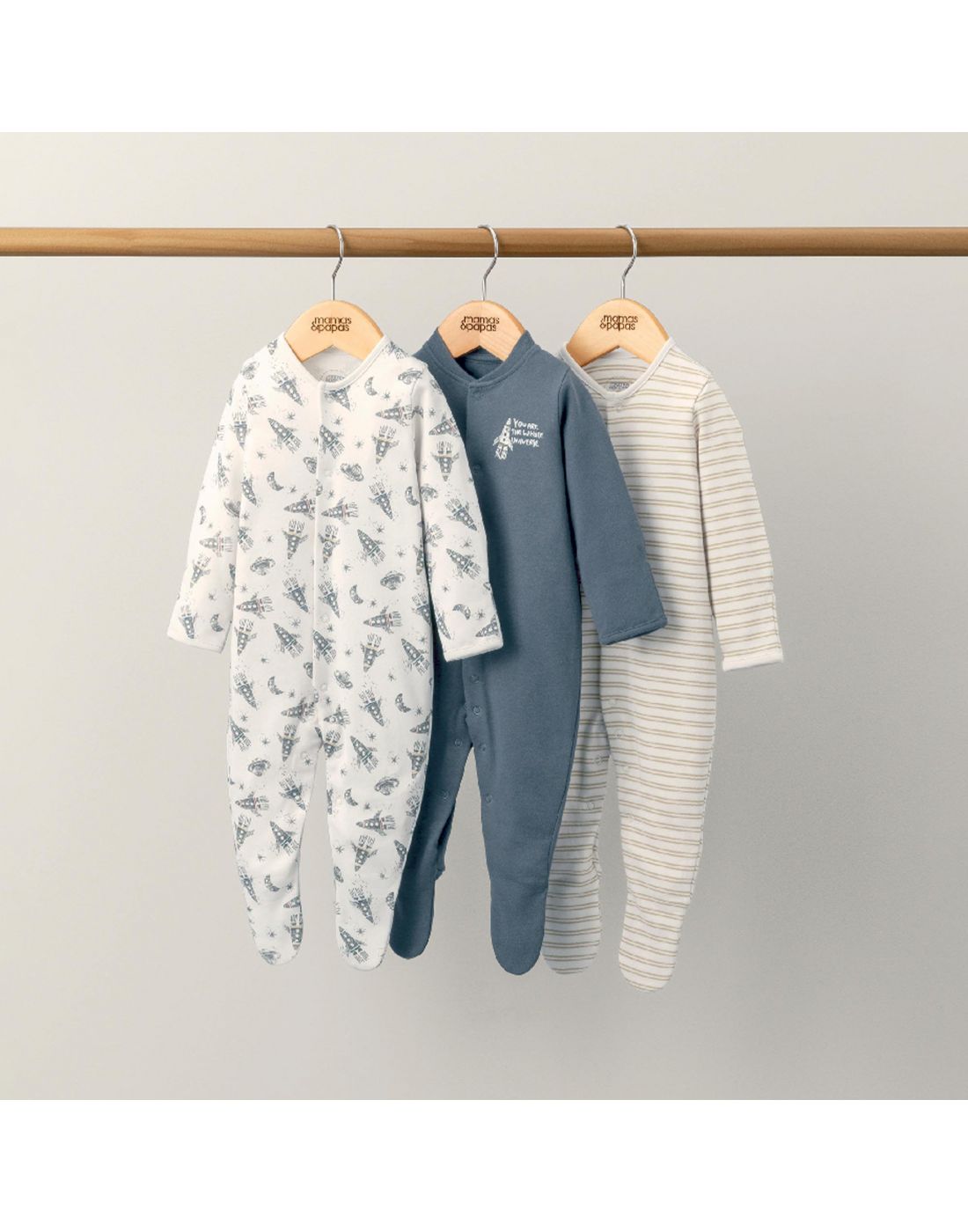 Mamas & Papas Universe Cotton Sleepsuits 3 Pack