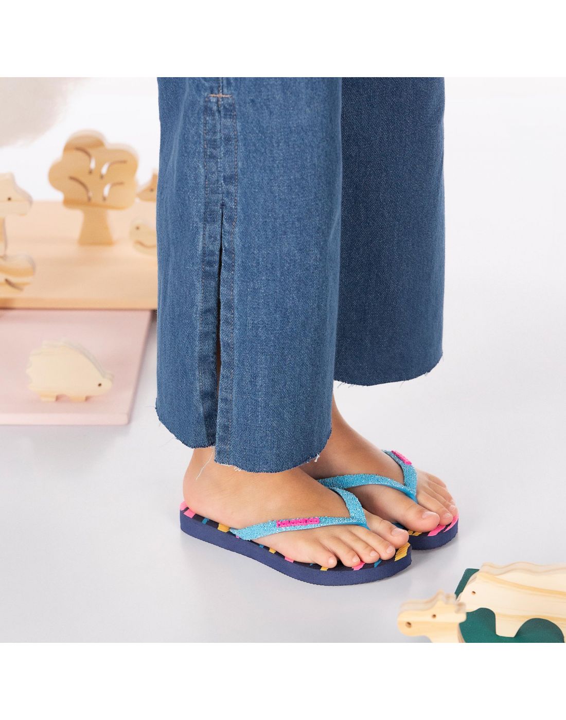 Παιδικές Σαγιονάρες Slim Glitter Navy Blue Havaianas