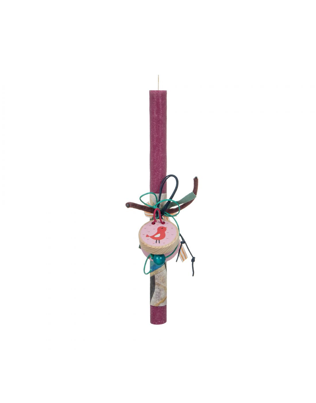 Easter Candle with Wooden Clasps