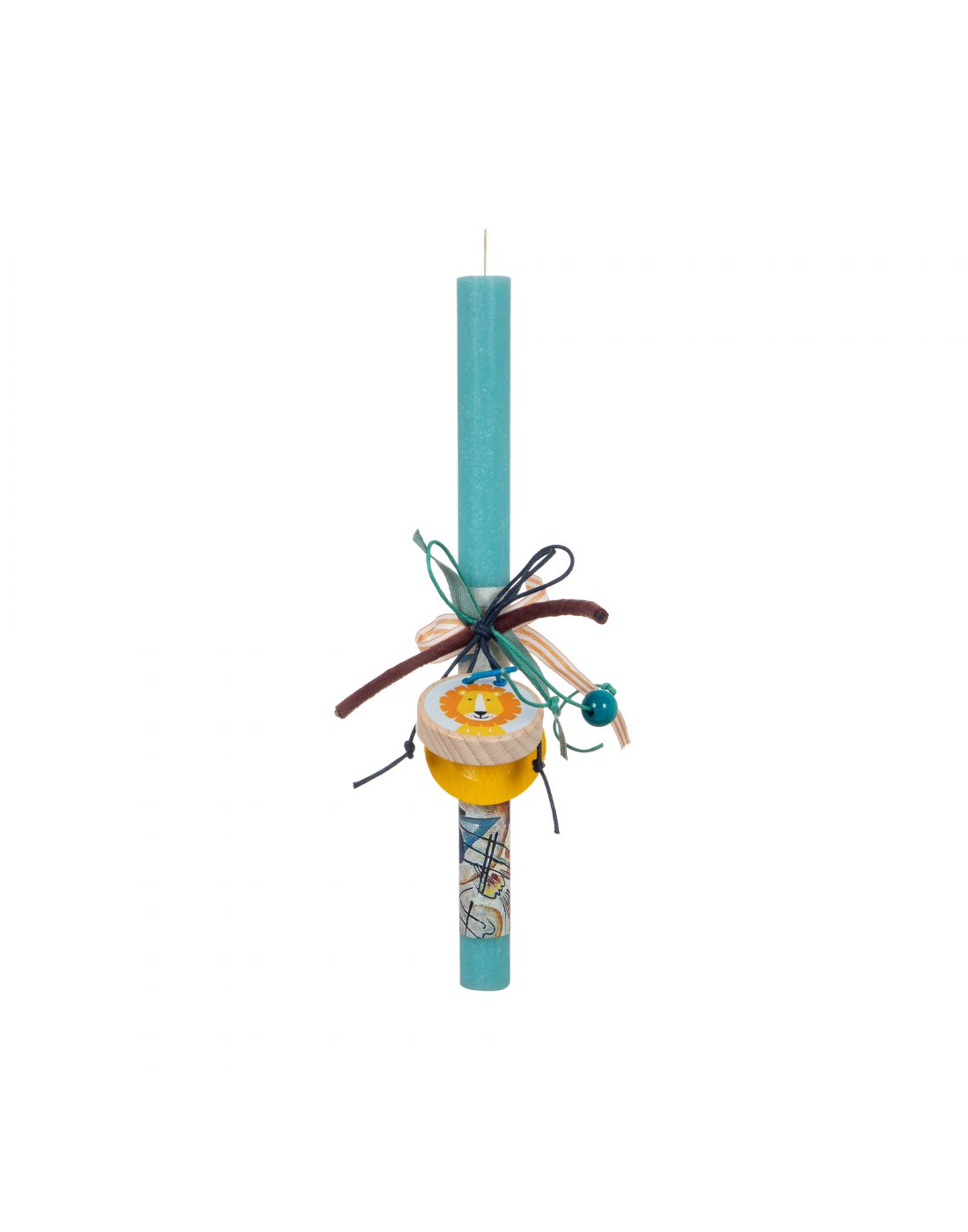 Easter Candle with Wooden Clasps
