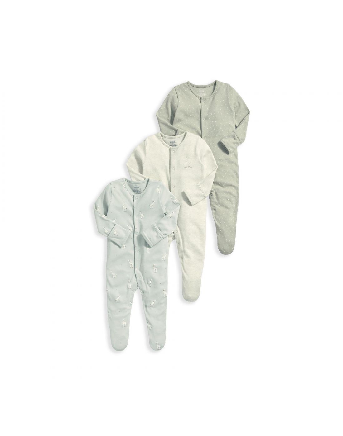 Mamas & Papas Giraffe Cotton Sleepsuits 3 Pack