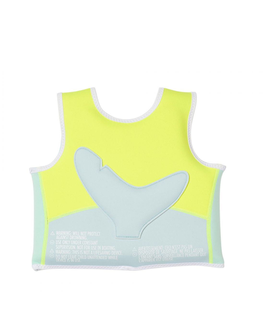 SunnyLife Salty the Shark Swim Vest 1-2 Aqua Neon Yellow