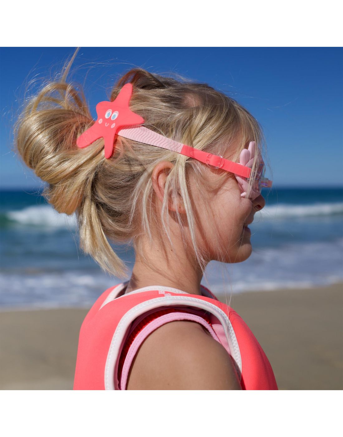 SunnyLife Melody the Mermaid Mini Swim Goggles Neon Strawberry