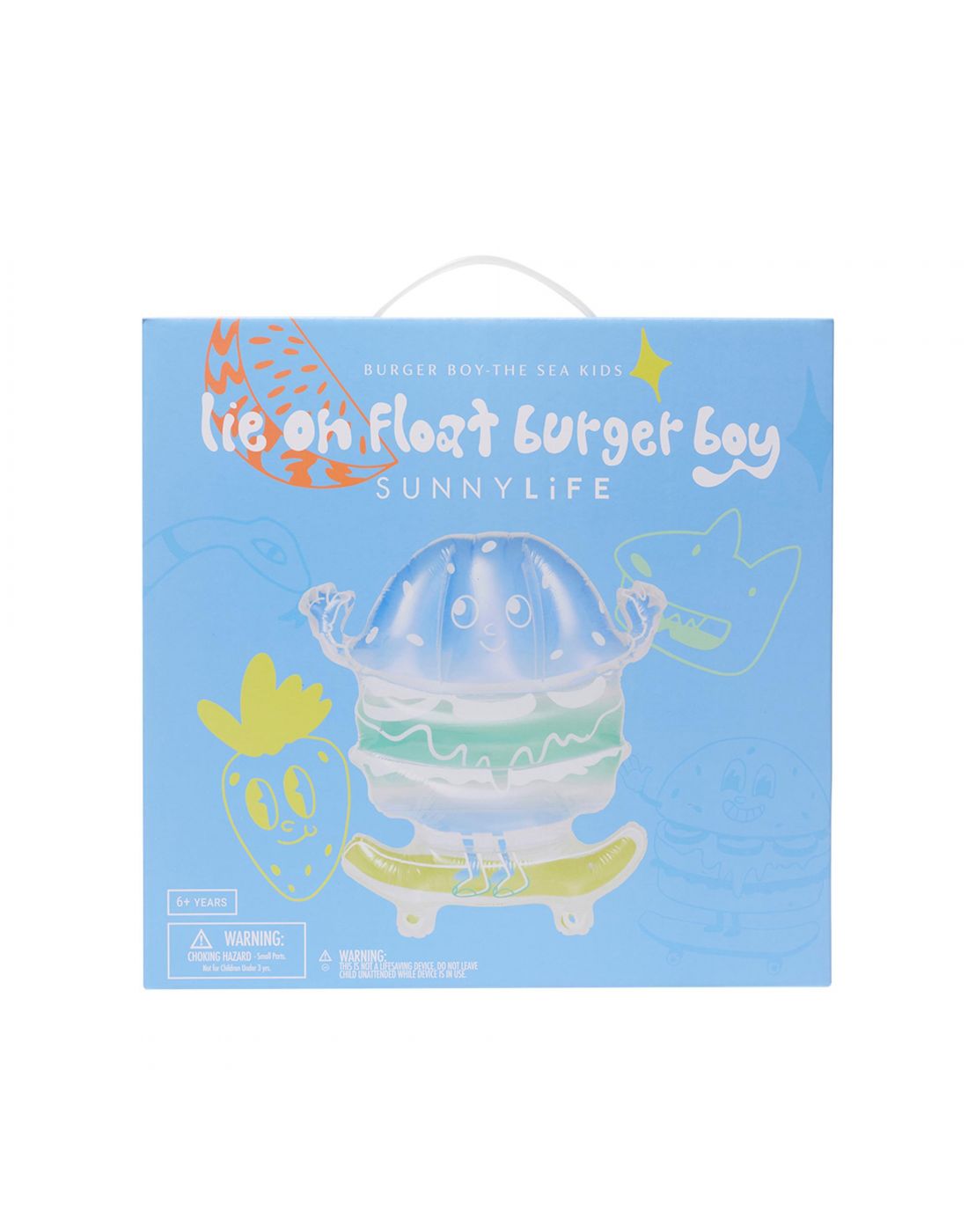 Παιδικό Στρώμα Θαλάσσης Lie-On Burger Boy The Sea Kids Blue-Lime SunnyLife