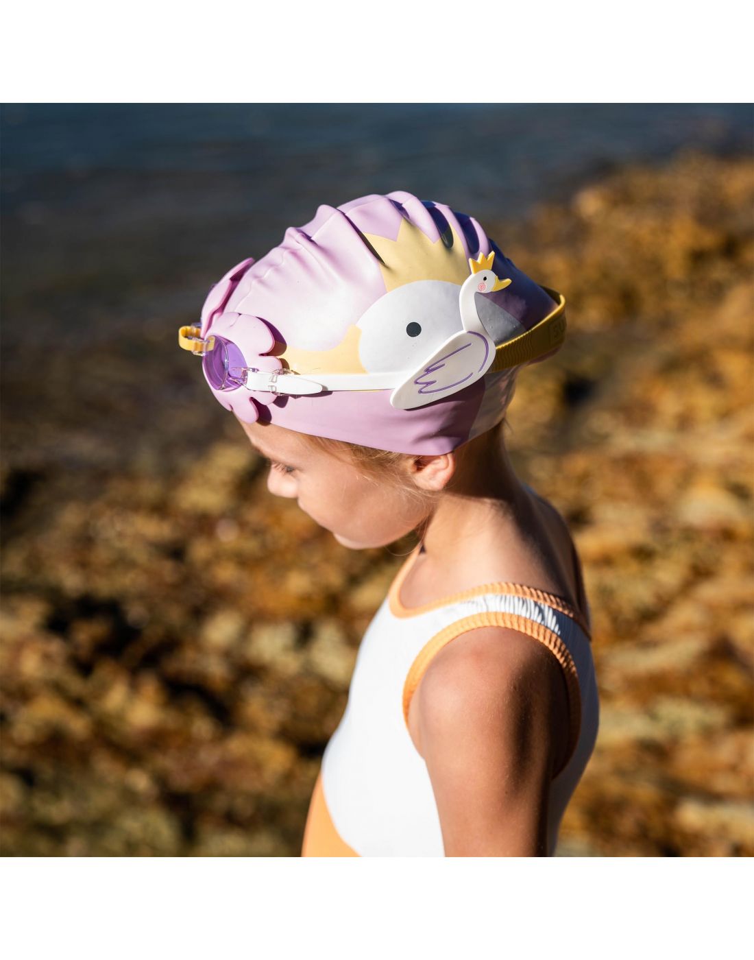 SunnyLife Kids Swimming Cap Princess Swan Multi