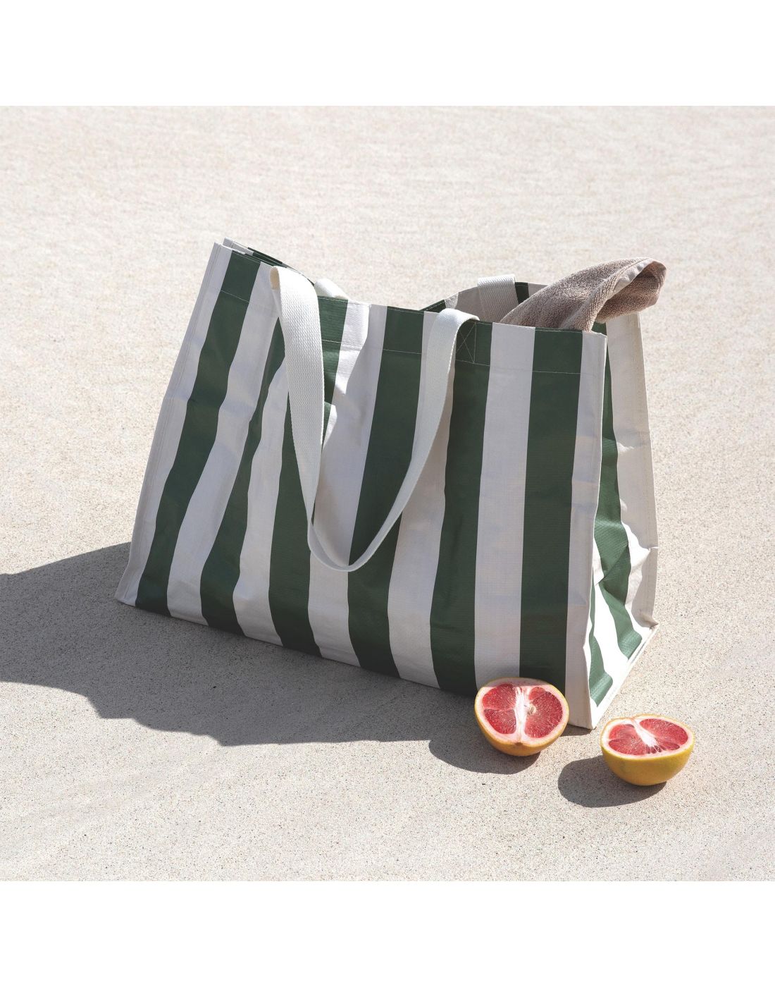 SunnyLife Carryall Beach Bag The Vacay Olive Stripe