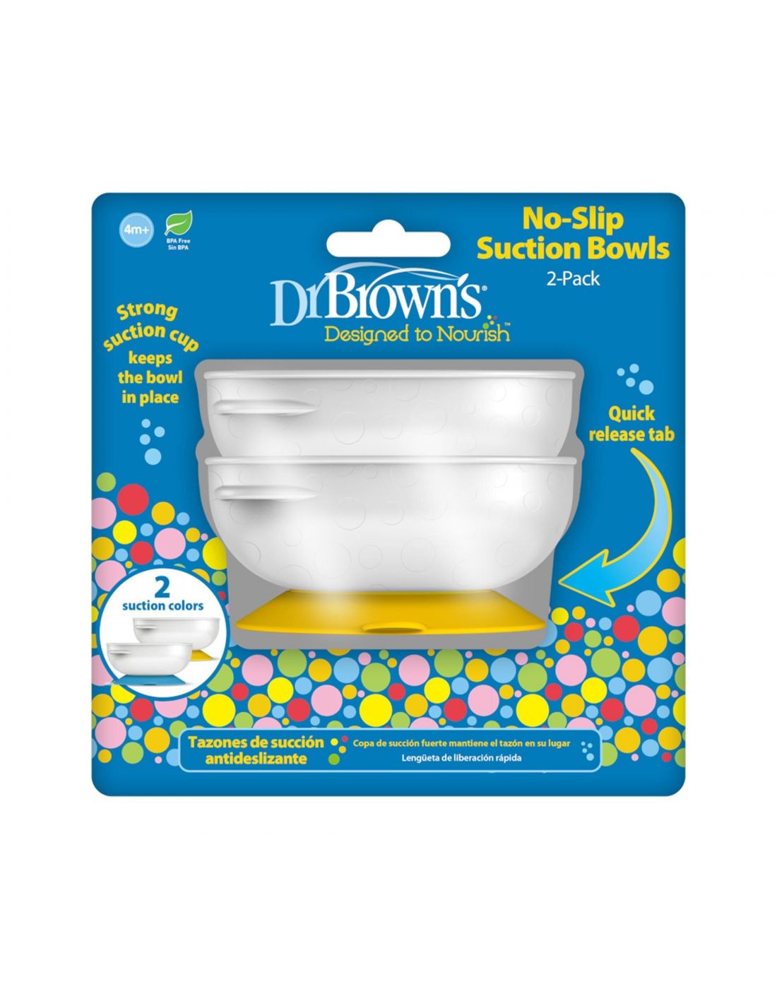Dr.Brown's No Slip Suction Bowl, 2-Pack