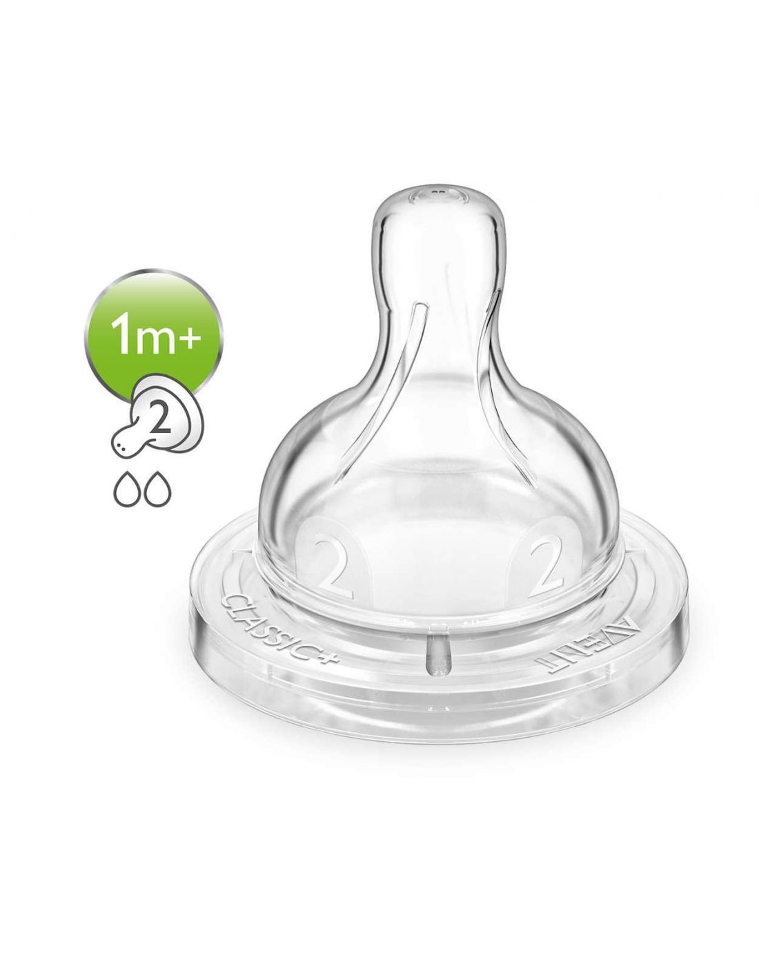 Philips-Avent Baby 2pcs Silicone Nipples 2 Hole -  BPA Free
