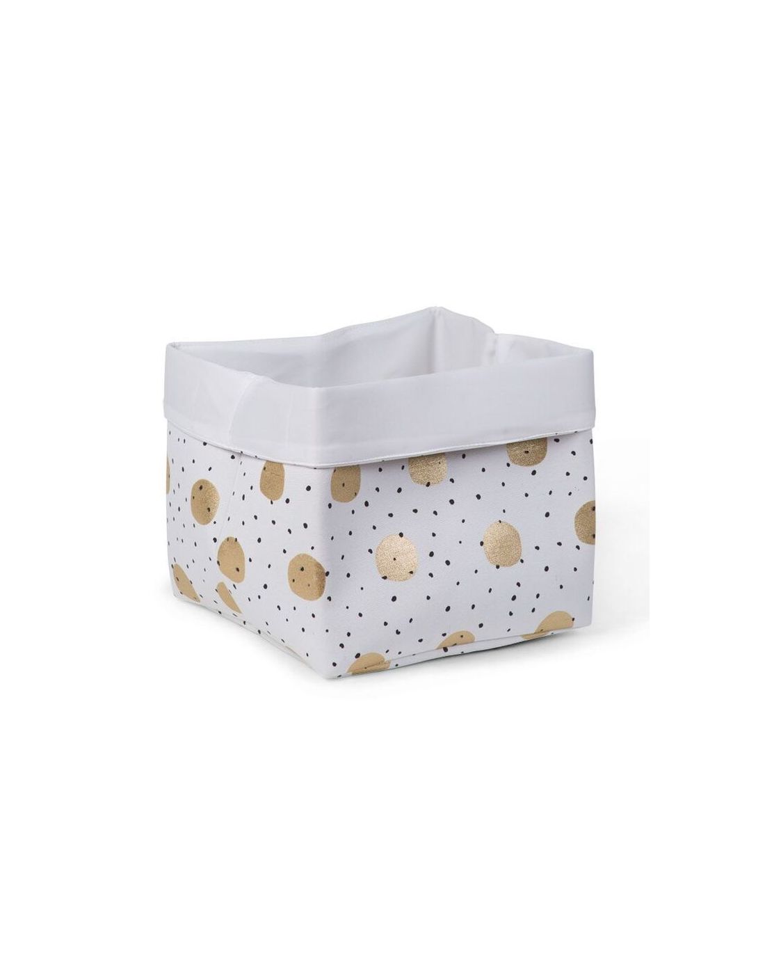 Childhome Canvas Box Foldable 32*32*29 White Gold Dots