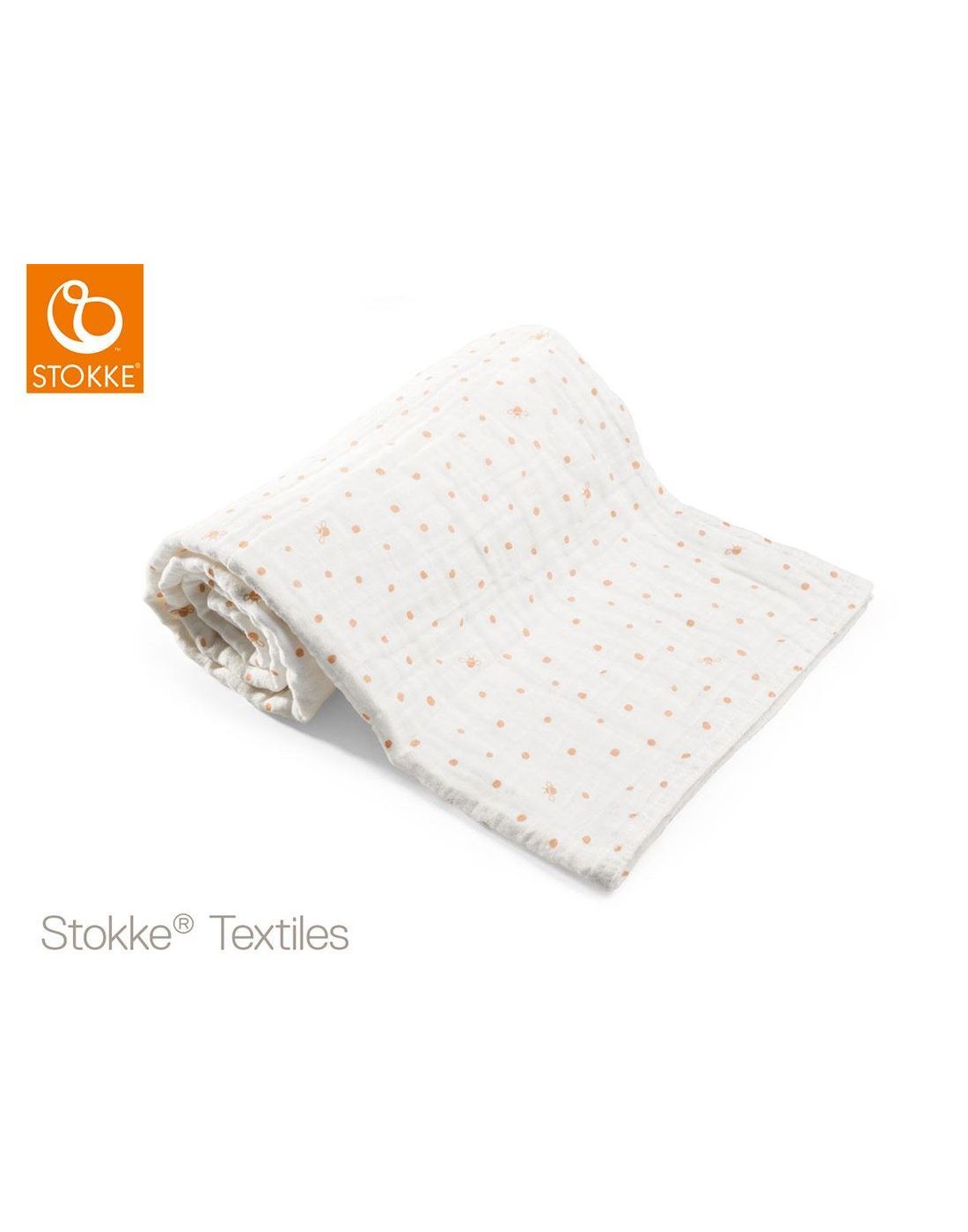 Stokke Baby Muslin Blanket Organic Cotton 100*100cm Coral Bee