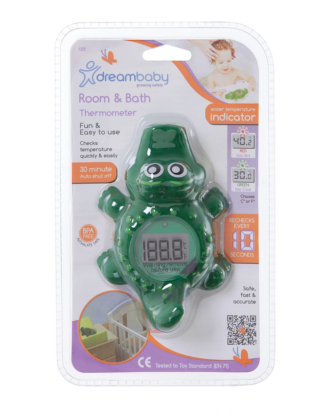 DreamBaby Kids Digital Screen Room & Bath Termometer Crocodile