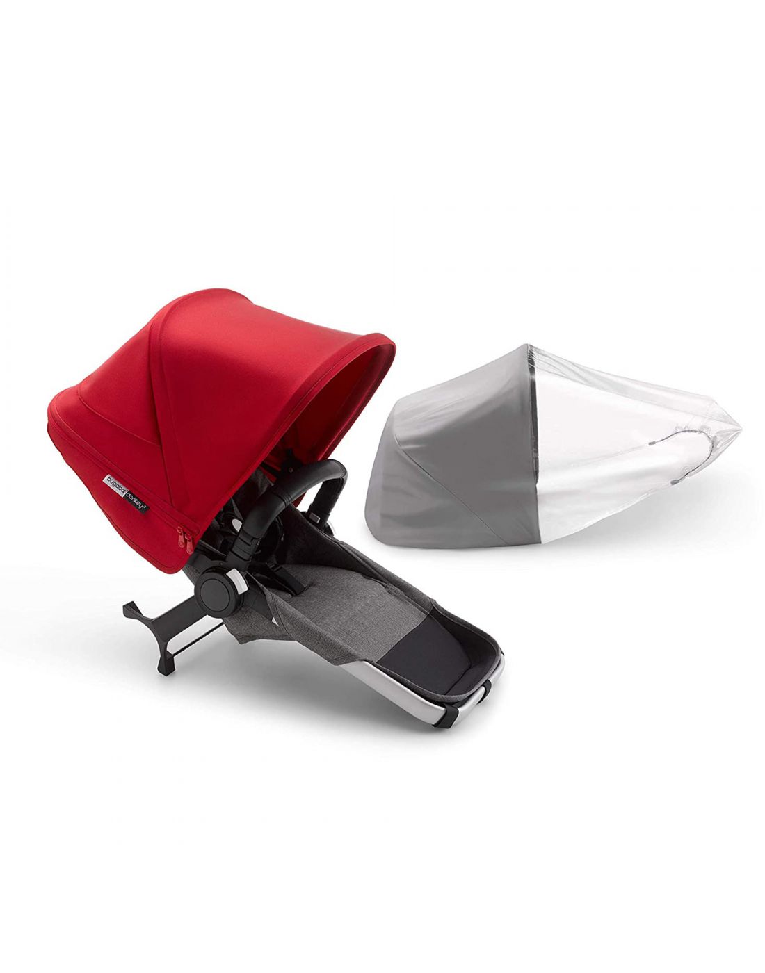 Bugaboo Donkey 3 duo extension set Alum/Grey Melange - Red