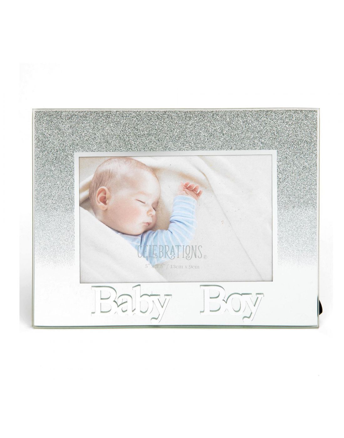Bambino Silver Glass Frame Baby Boy 5'' x 3.5''