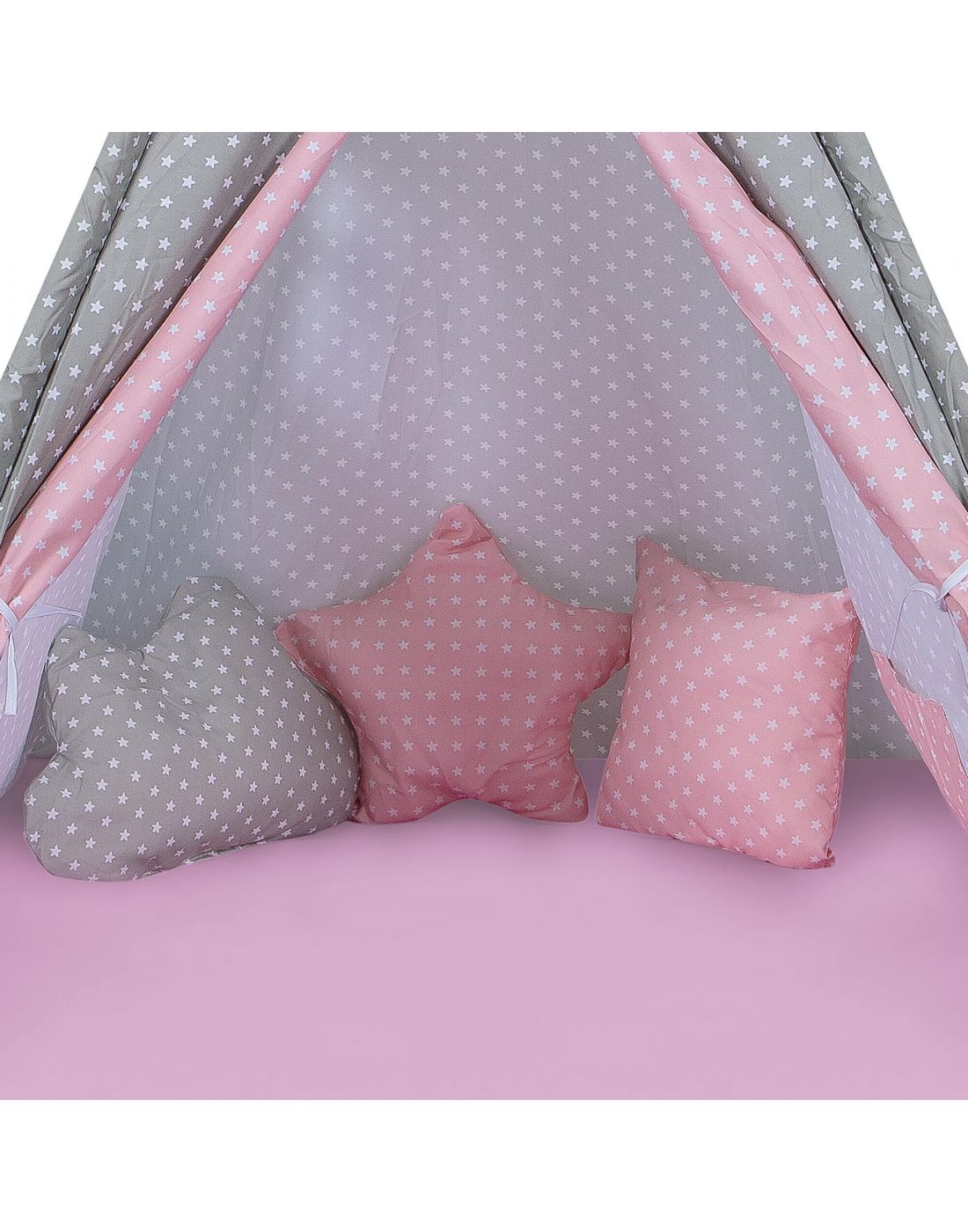 Σκηνή Baby Adventure Teepee Grey Pink Star