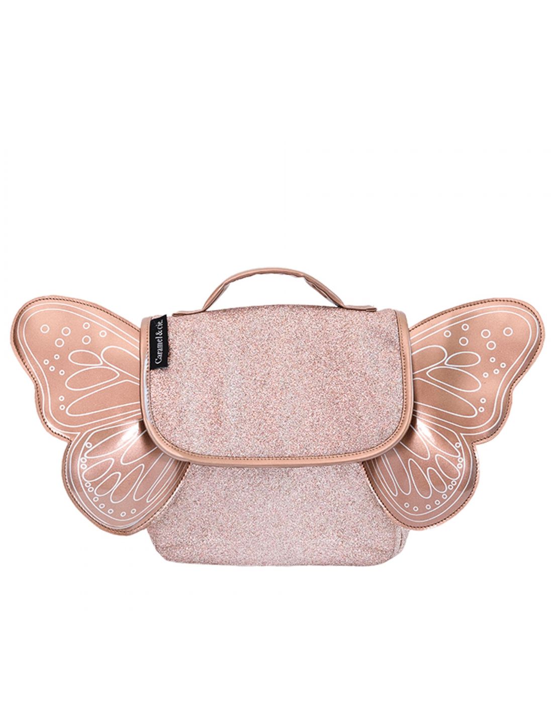 Σχολική Τσάντα Caramel Mini 23cm Butterfly Glitter Copper