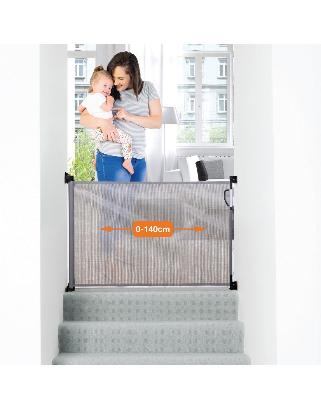 Παιδική Πόρτα Ασφαλείας DreamBaby Πτυσσόμενη Grey 0-140cm