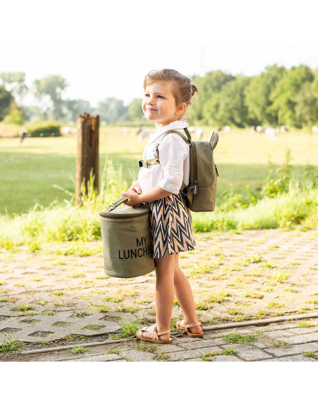 Childhome My Lunch Bag with Insulation Lining Canvas Kaki