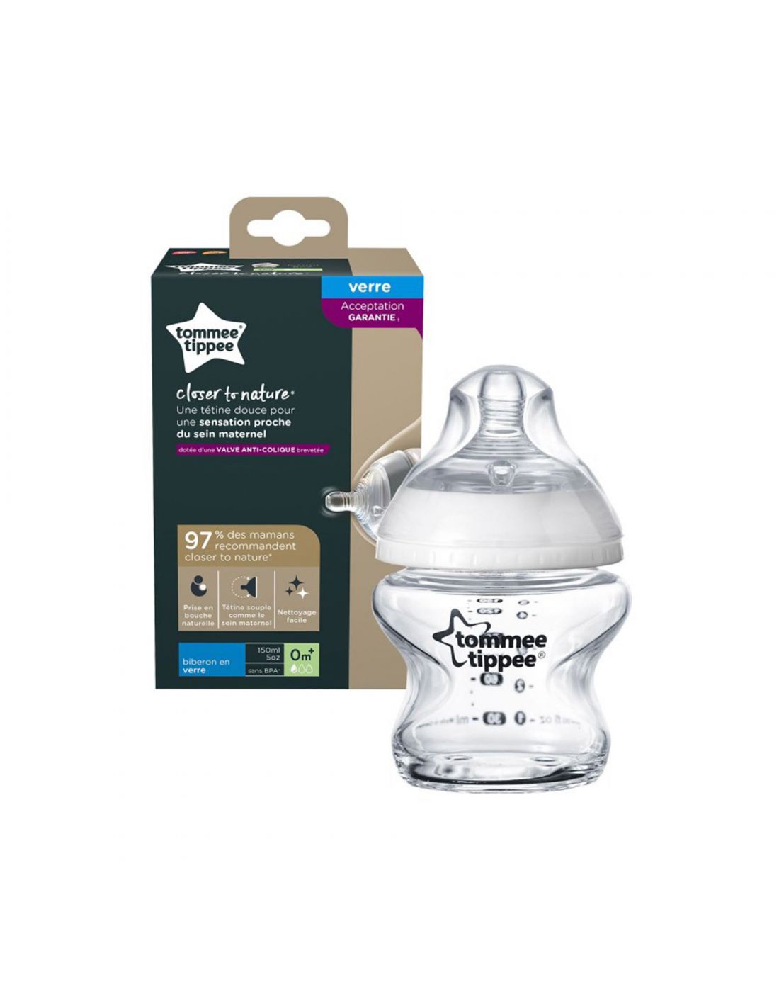 Βρεφικό Μπιμπερό 150ml Closer to nature Μικρής ροής  0M+ Tommee Tippee