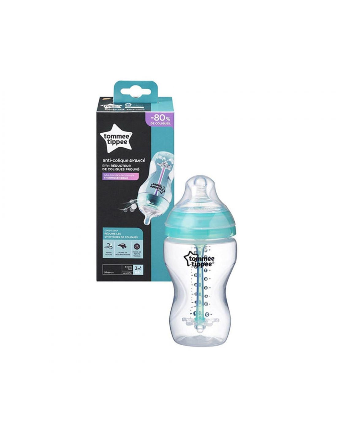 Tommee Tippee Baby Bottle Advanced Anti-Colic  340ml Medium Flow 3m +