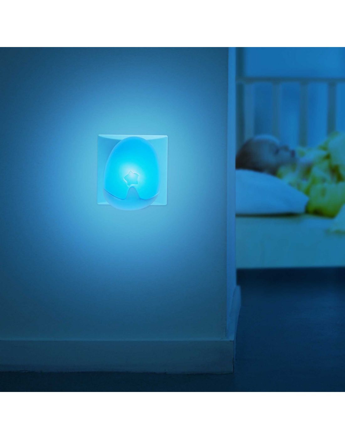 Pabobo Plug In Nightlight Light Sensor Blue