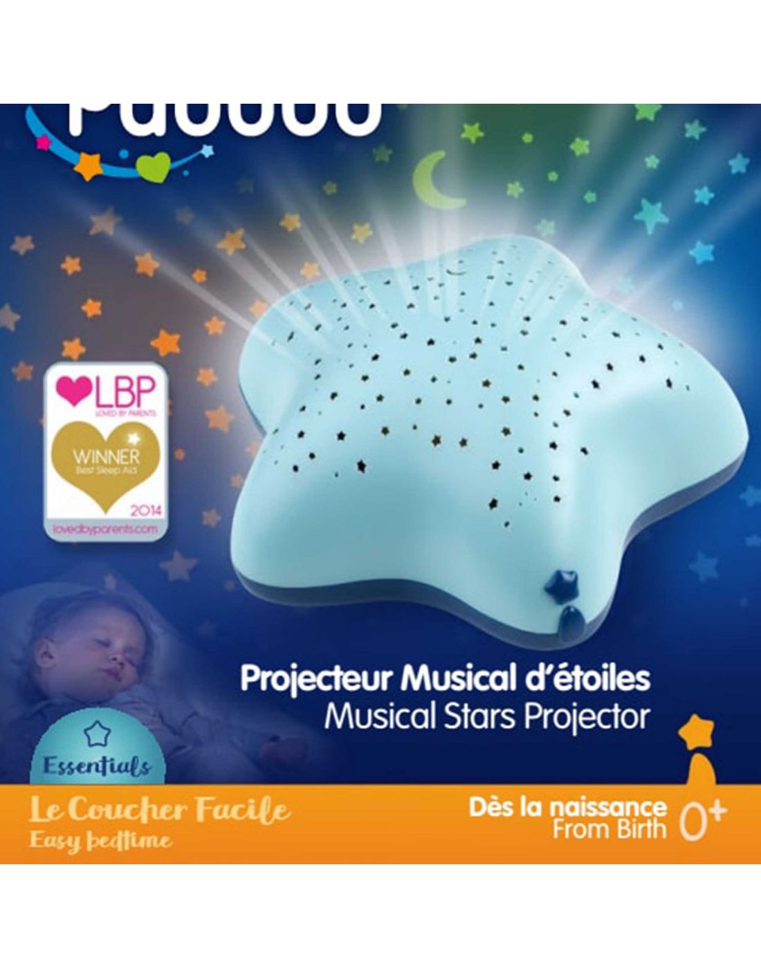 Pabobo Stars Projector Battery with Music Blue
