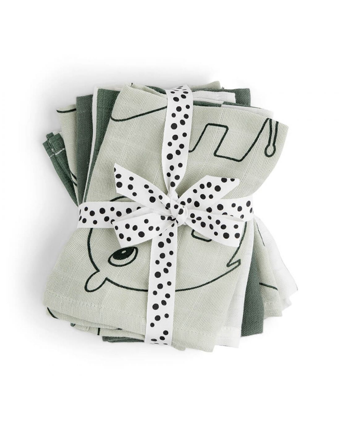Done By Deer Baby Burp Cloth 5-pack Gots Deer Friends Green
