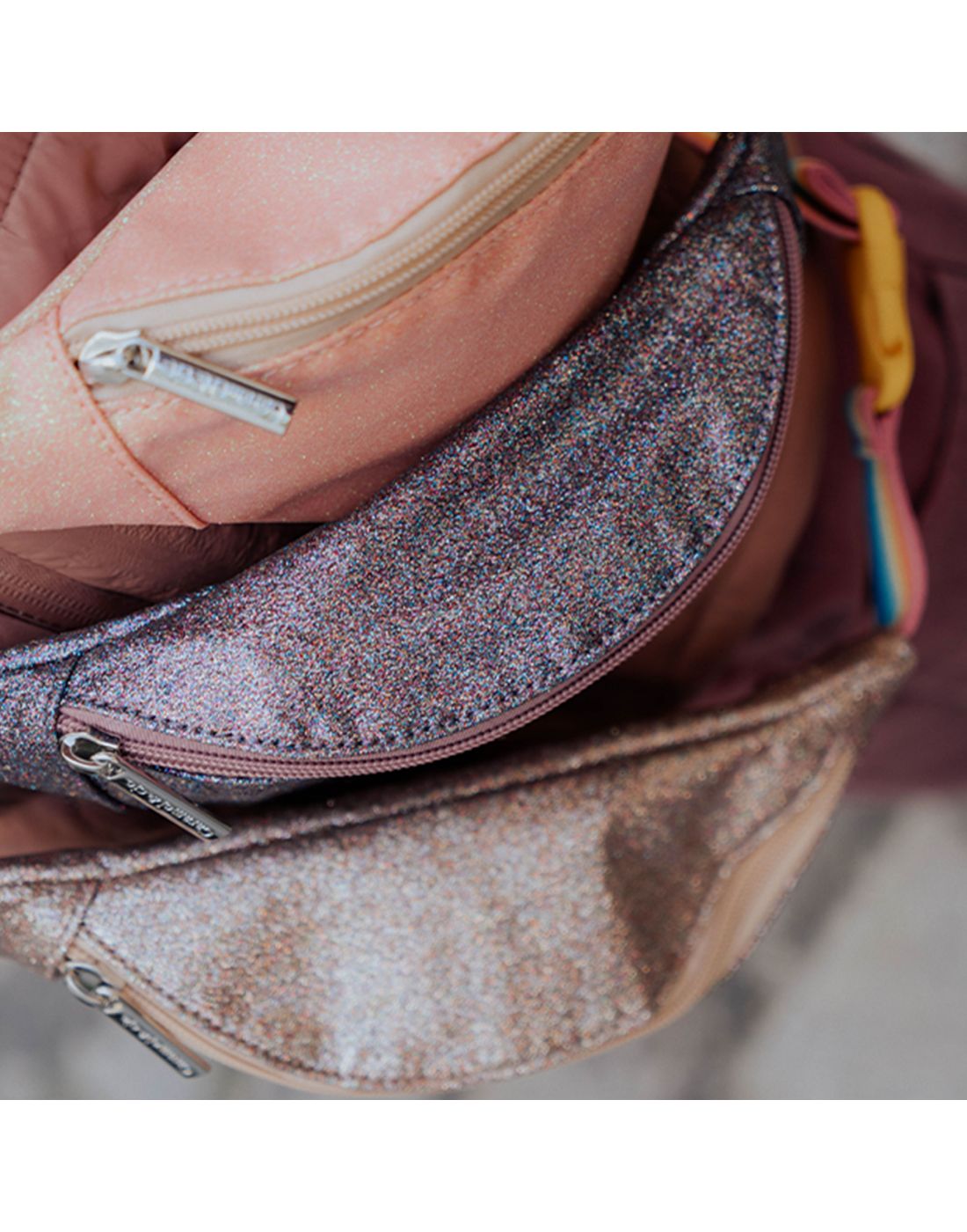 Τσάντα Μέσης Σχολική Τσάντα Caramel Copper Glitter