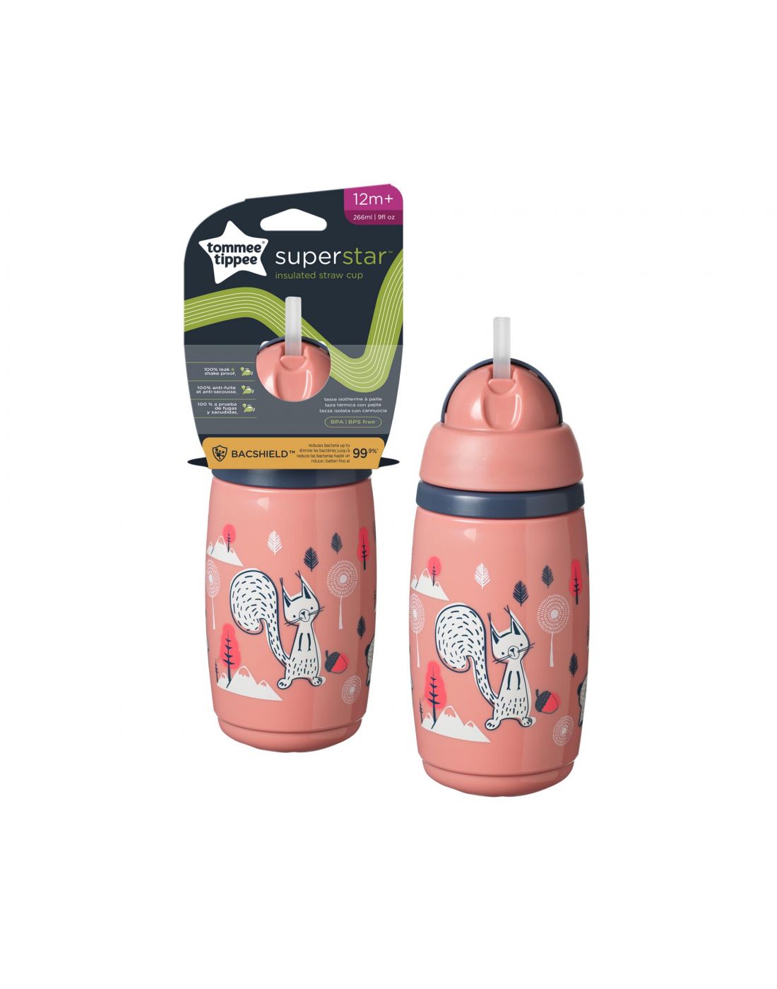 Tommee Tippee Kids Isothermal Cup With Straw Pink 266ml 12m+