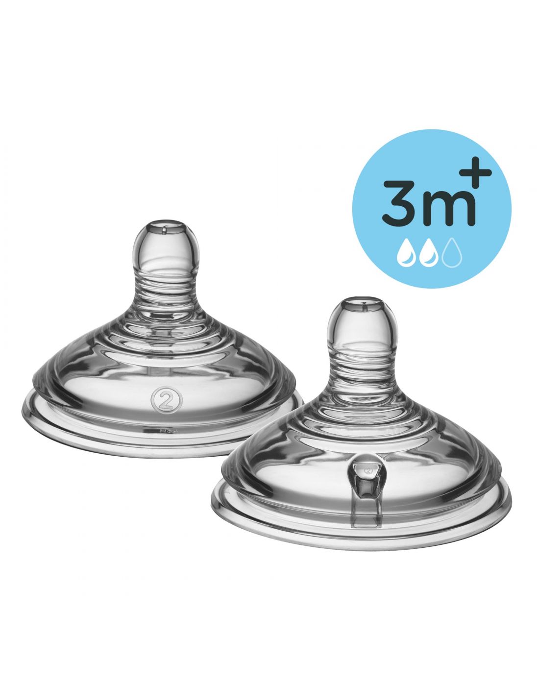 Tommee Tippee Baby Nipples Silicone Set 2 pcs Close to Nature Medium flow 3+