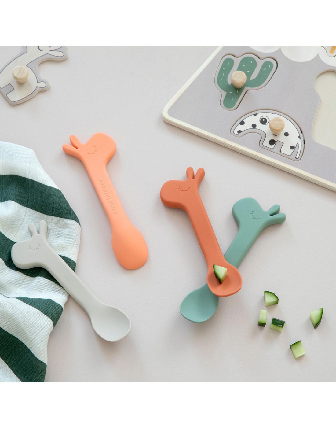 Done By Deer Silicone spoon 2-pack Lalee Green
