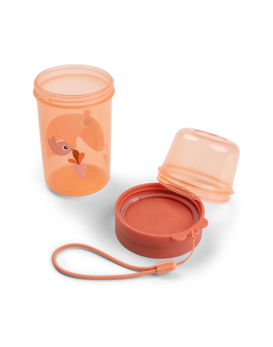 Done By Deer To go 2-way snack container Ozzo Papaya 150 ml-320 ml