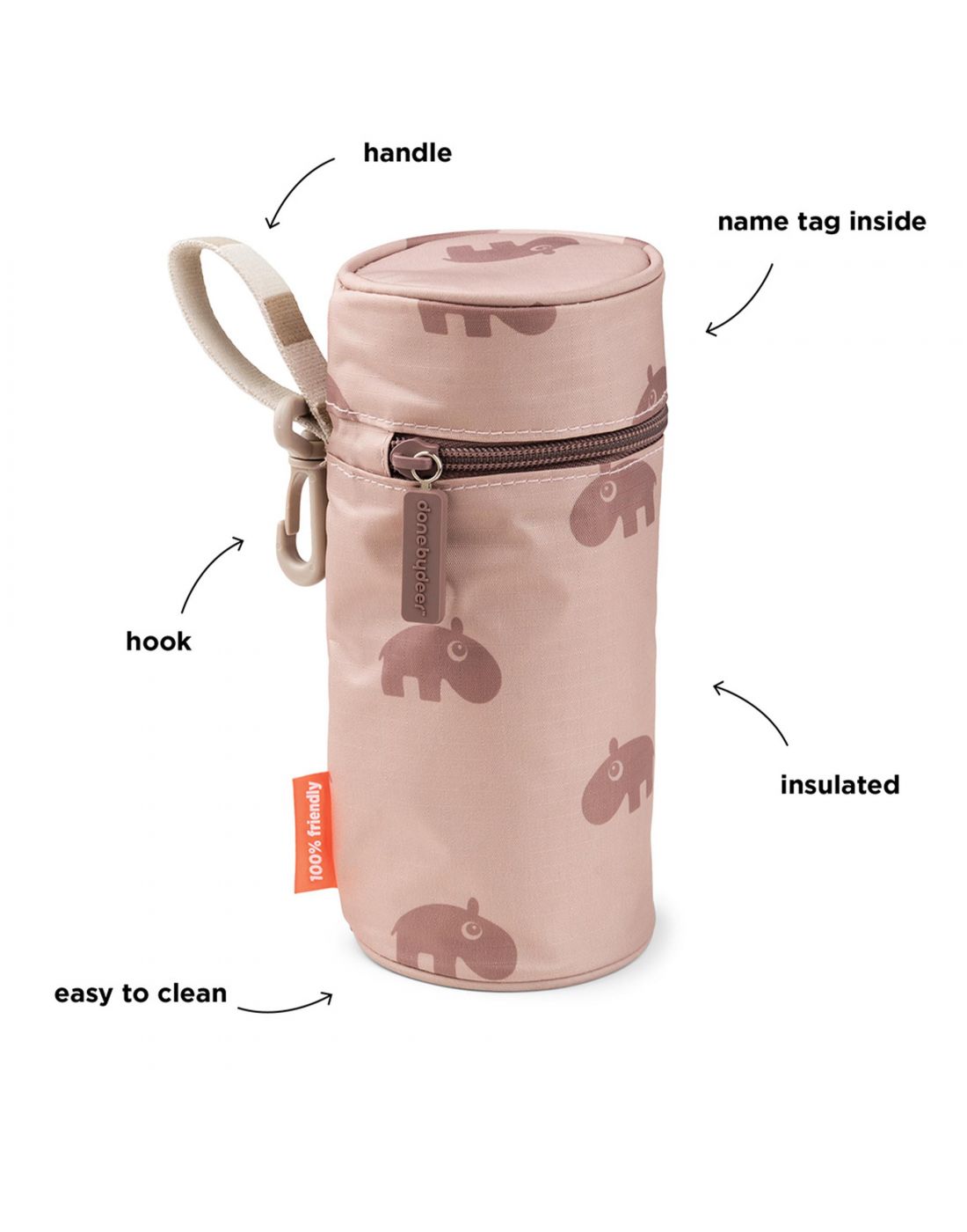 Done By Deer Kids insulated bottle holder Ozzo Powder
