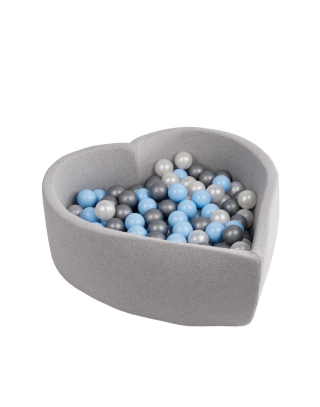 Misioo Ball Pit 95x82x30 Heart Smart Light Grey, Boyish