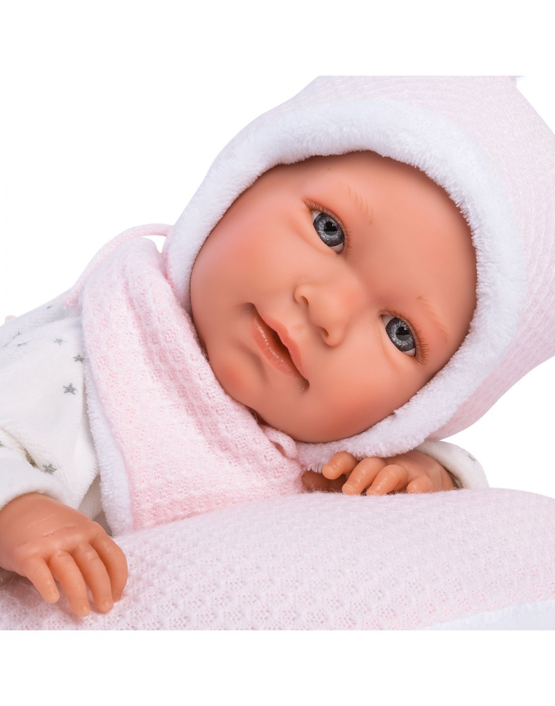 Κούκλα Newborn Κορίτσι με Κουβέρτα Llorens Γαϊτανακι