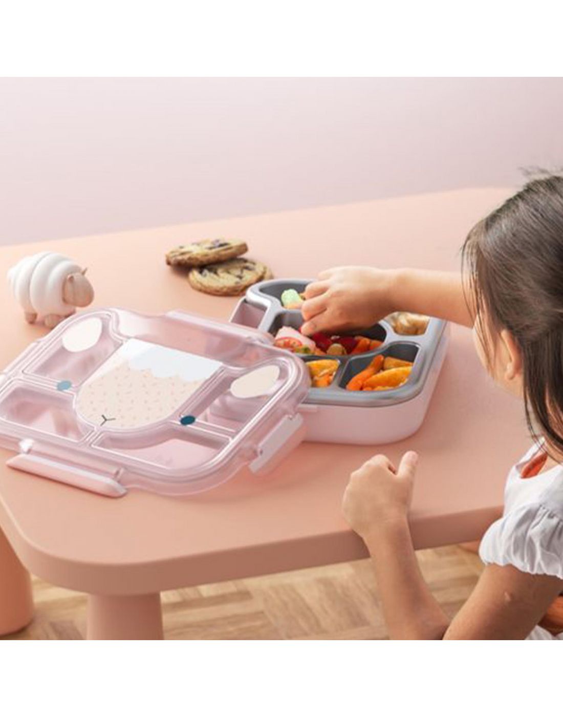 Παιδκός Δίσκος-Δοχείο Φαγητού με Χωρίσματα 950ml ΜΒ Wonder Pink Shepp Monbento