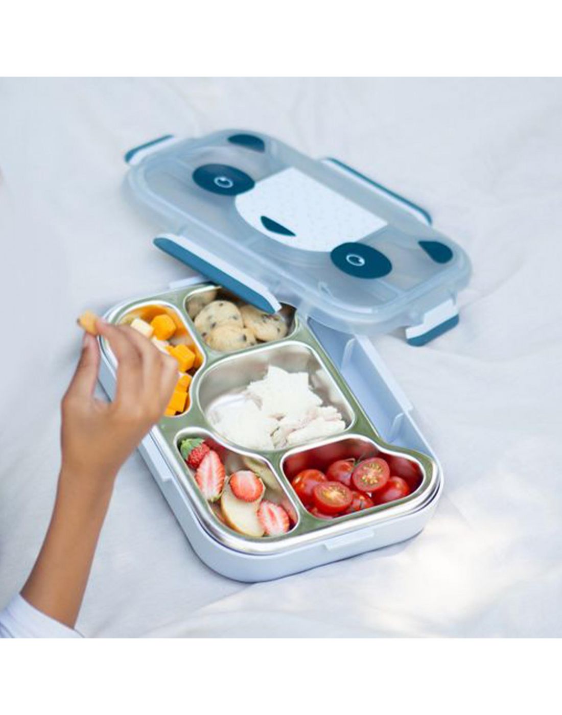 Monbento Kids Compartmentalised Tray-Lunch Box 950ml ΜΒ Wonder Blue Panda