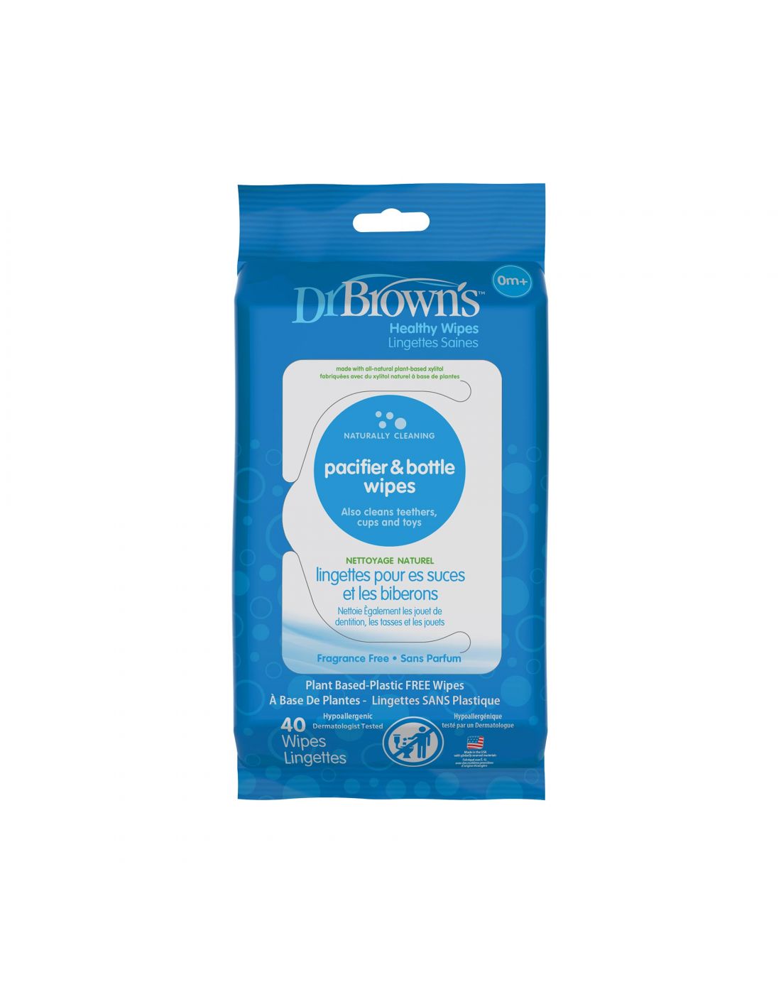 Dr.Brown's Pacifier and nipple cleaning wipes (40pcs)
