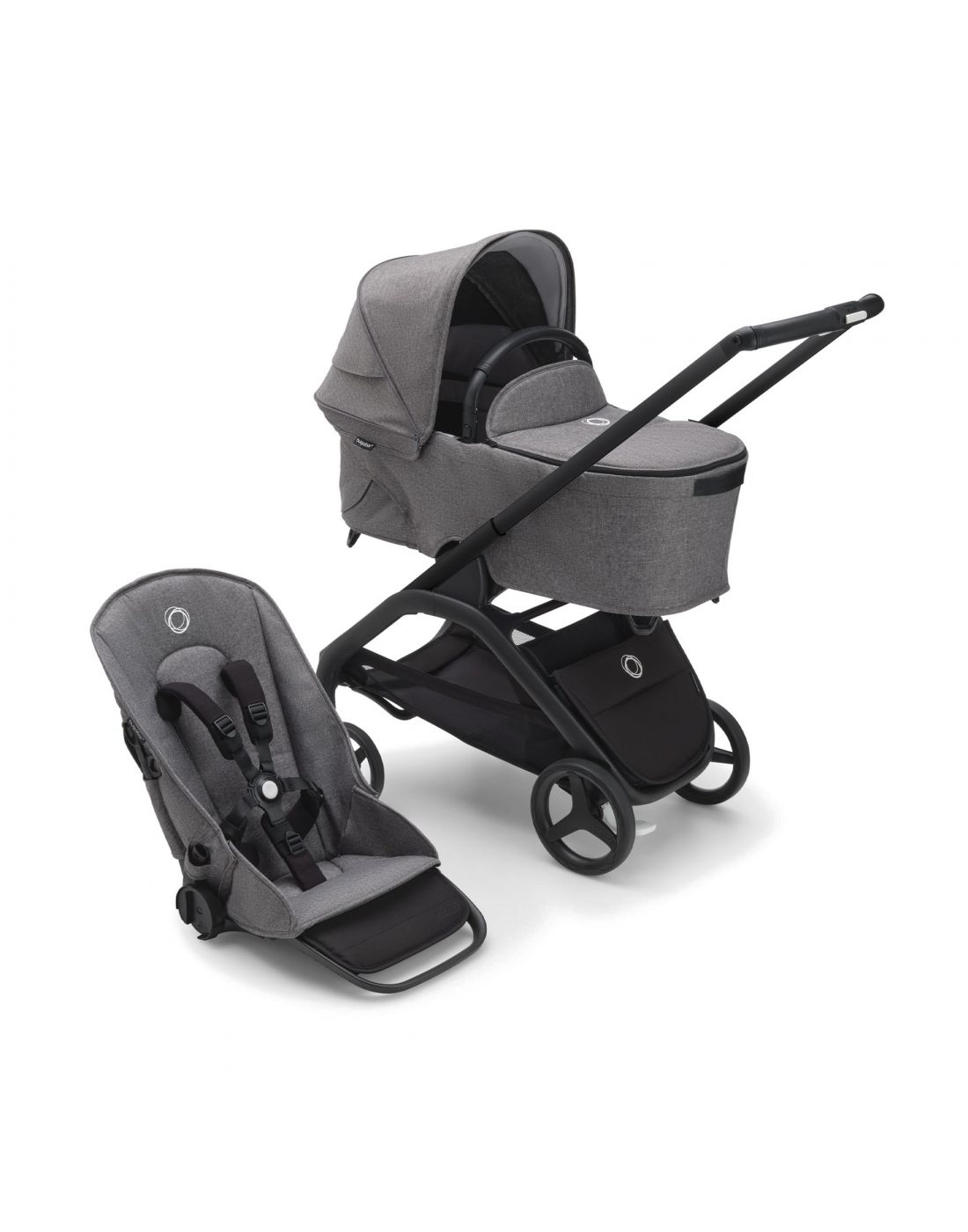 Bugaboo Dragonfly Carrycot complete Grey Melange