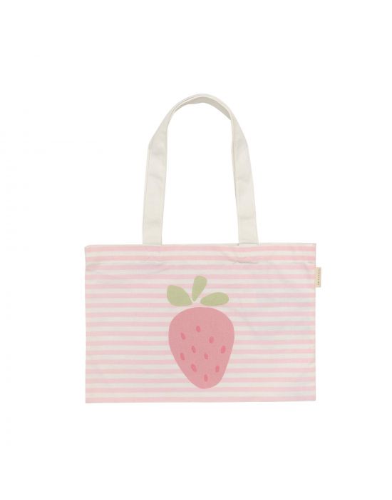 Sunnylife Kids Canvas Beach Bag Strawberry Sunshine Pink Stripe
